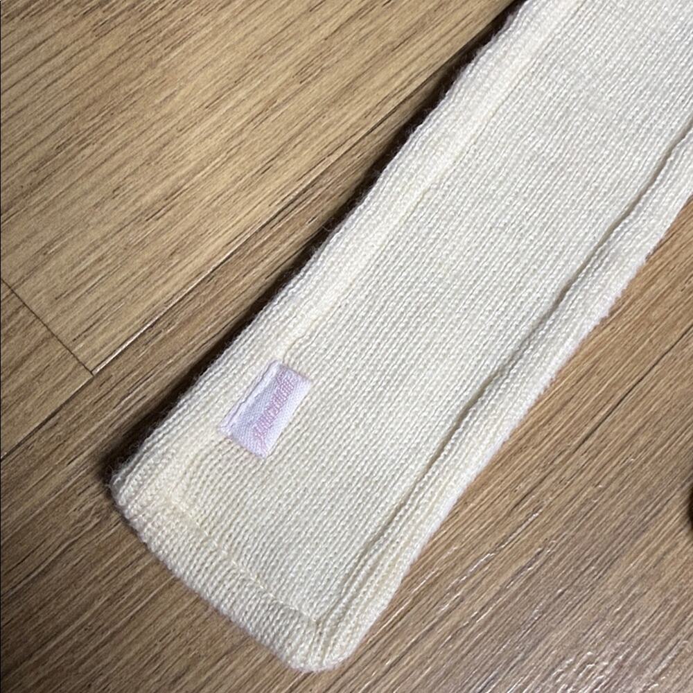 Jacadi Ivory Knit Fleece Lined Baby Bonnet - Picture 2 of 5
